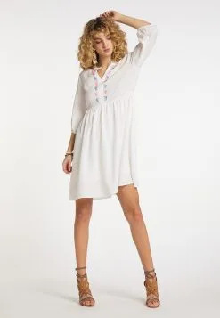 Zomerjurken Zomerjurk Dames Natuurwit -Aanbiedingen Usha Winkel 0247aaf758f89bc6508fd60bc807adc6