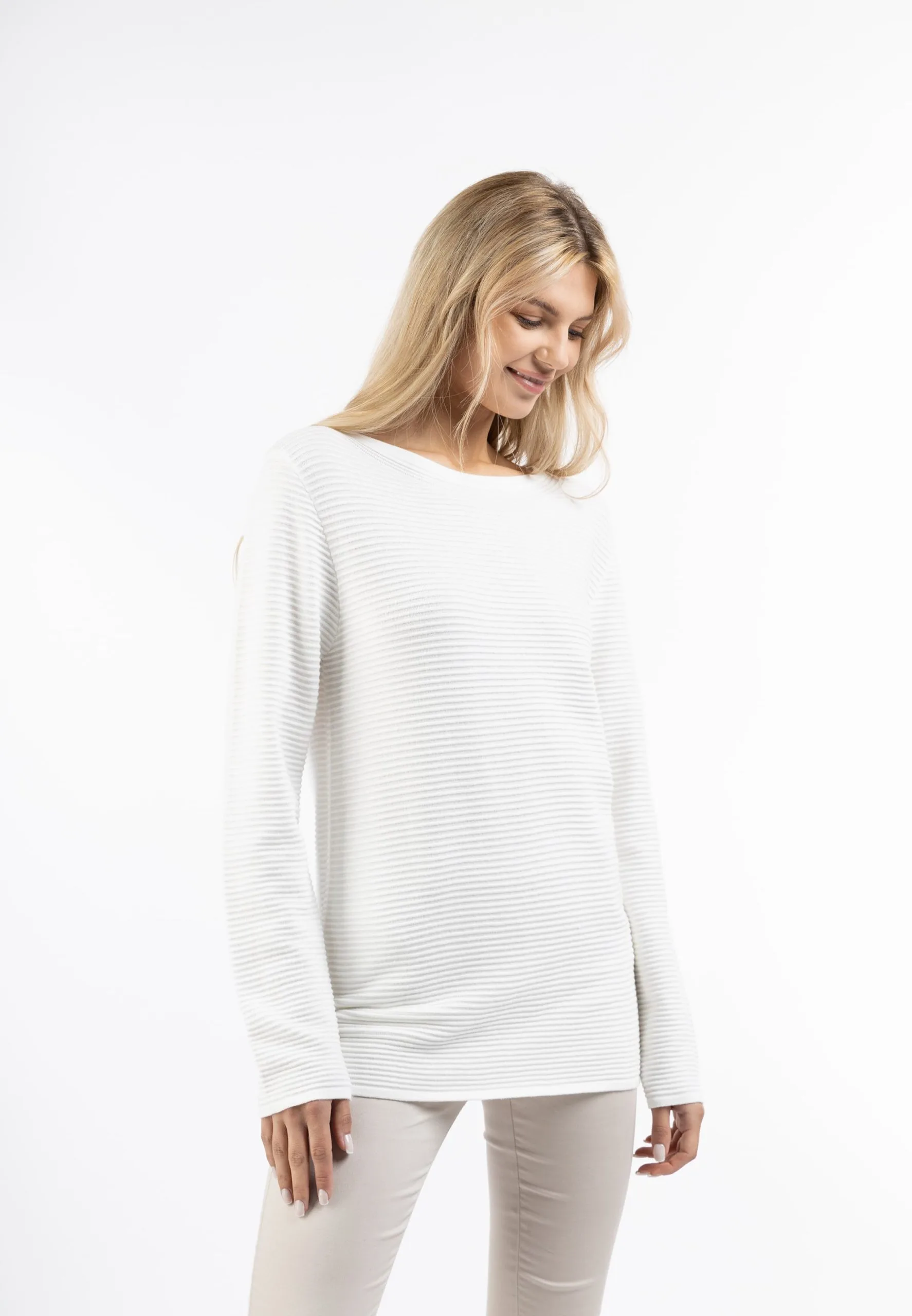 Basic Truien Trui Dames Wolwit 4 Basic Truien Trui Dames Wolwit - Afbeelding 2