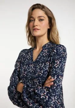 Usha Blousejurken Blousejurk Dames Donkerblauw -Aanbiedingen Usha Winkel 089799c2a48ef9bbeb2414fb64089362