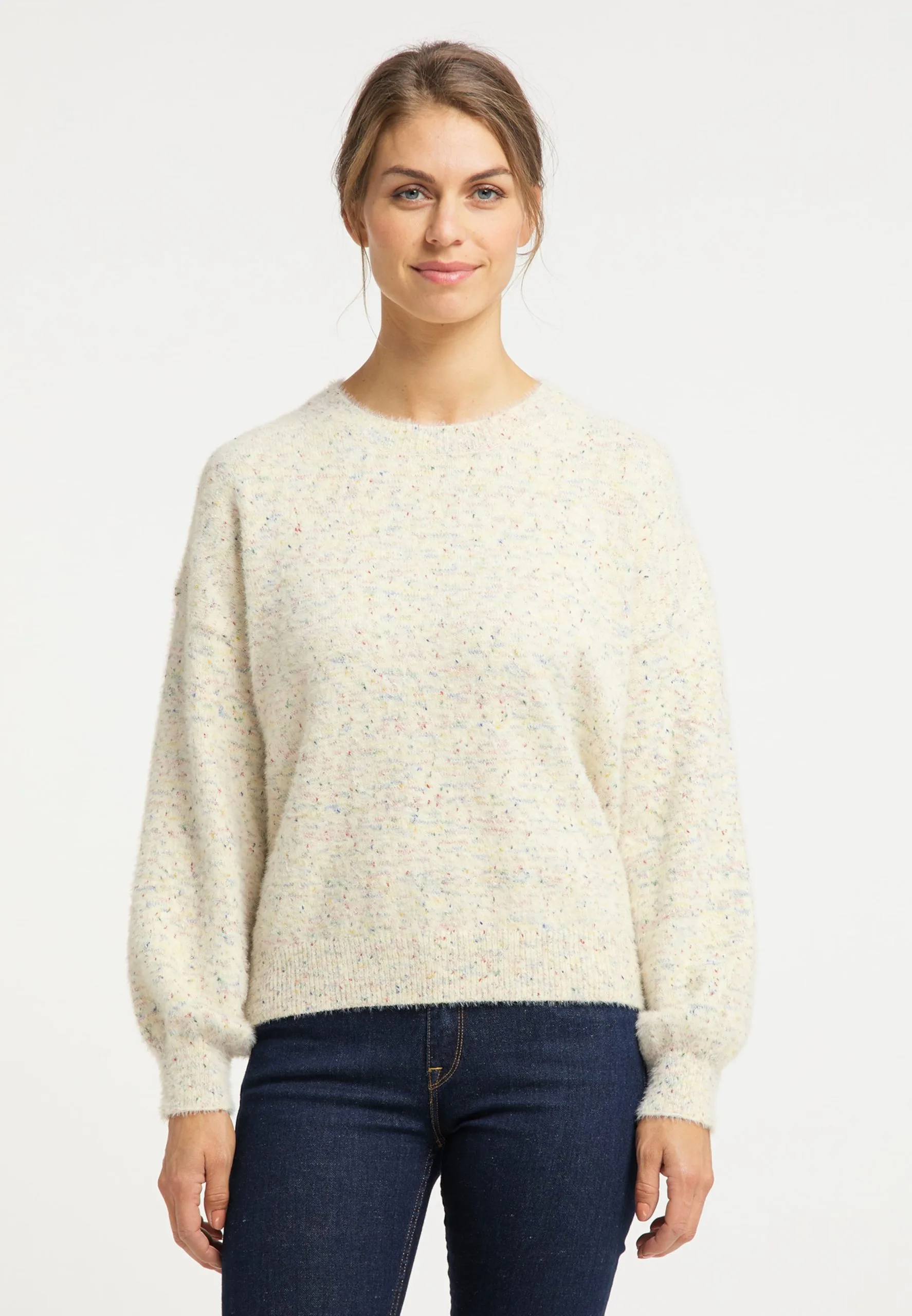 Usha Oversized Truien Oversized Trui Dames Wolwit 4 Usha Oversized Truien Oversized Trui Dames Wolwit - Afbeelding 2