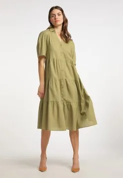 Usha Blousejurken Blousejurk Dames Olijfgroen -Aanbiedingen Usha Winkel 0bdc323759886df5f2cf9dbcd9d7582c