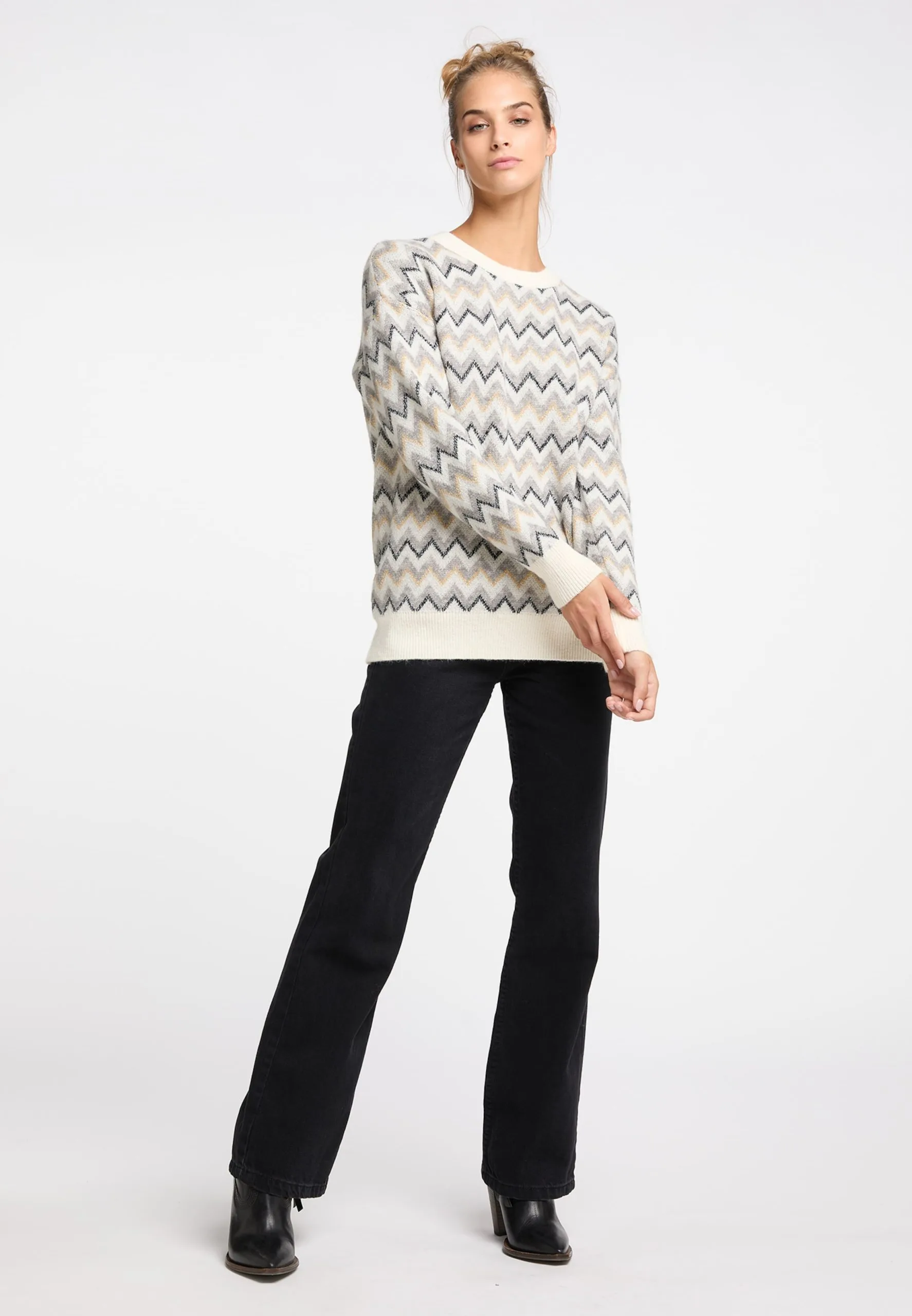 Fijngebreide Truien Trui Festival Dames Beige / Lichtbeige 6 Fijngebreide Truien Trui Festival Dames Beige / Lichtbeige - Afbeelding 4