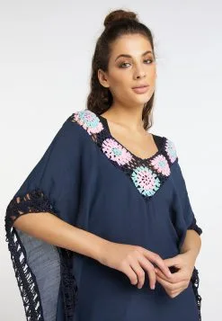 Ponchos & Kimonos Cape Rakata Dames Navy / Lichtblauw -Aanbiedingen Usha Winkel 11604b8d24ea7361e24d6411465be2d6