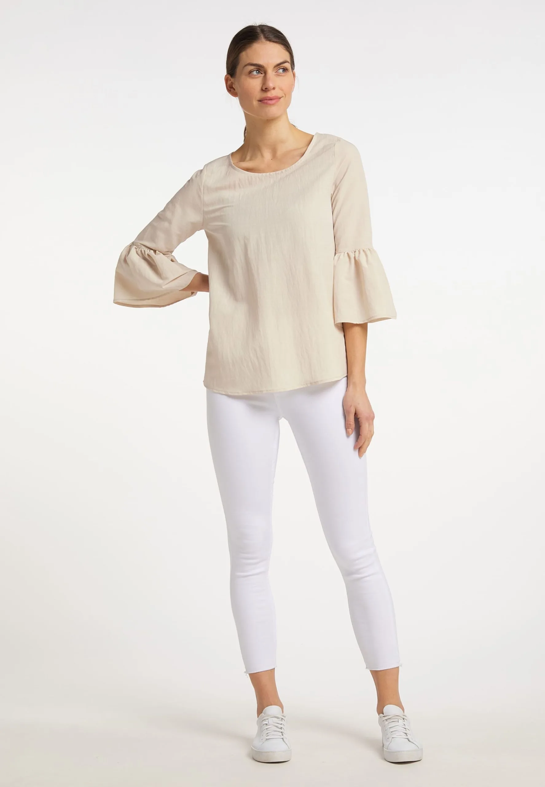 Blouses Met Korte Mouw Blouse Dames Crème 7 Blouses Met Korte Mouw Blouse Dames Crème - Afbeelding 5