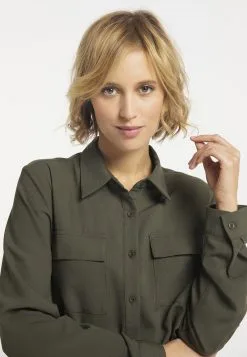 Overhemden Blouse Dames Kaki -Aanbiedingen Usha Winkel 12f27dd8eae74bb04bc0118dfb0d7018