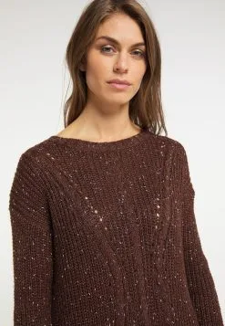 Usha Fijngebreide Truien Trui Dames Donkerbruin -Aanbiedingen Usha Winkel 13e96aa3dd245f399e166a84246cb6f3