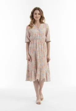 Usha Midi Jurken Jurk Dames Lichtblauw -Aanbiedingen Usha Winkel 16785f19b2ab7a96002c22874da3211e