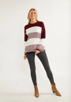 Fijngebreide Truien Trui Carnea Dames Bordeaux -Aanbiedingen Usha Winkel 17011aace7ac68af829739bc71c2ad9f