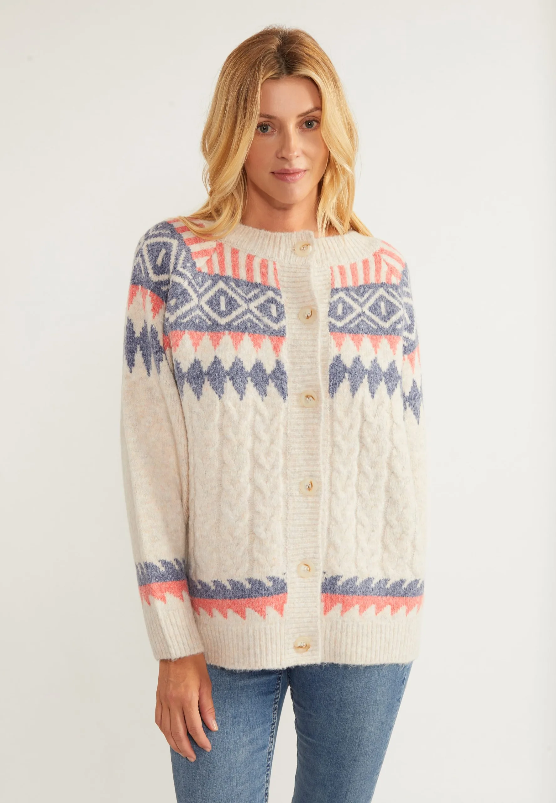 Vesten Gebreid Vest Lynnea Dames Crème 4 Vesten Gebreid Vest Lynnea Dames Crème - Afbeelding 2