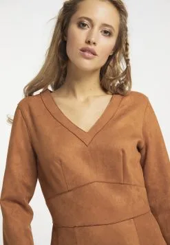 Mini Jurken Jurk Dames Cognac -Aanbiedingen Usha Winkel 1b5c190dd07ee2bda11f78d02cb1cf52