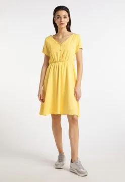 Zomerjurken Zomerjurk Dames Geel -Aanbiedingen Usha Winkel 1dae10a0c1a7ffc1684eaa370a176fc2