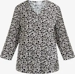 Usha Blouses Met Korte Mouw Blouse Dames Zwart / Wit