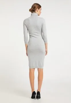 Gebreide Jurken Gebreide Jurk Dames Grijs Gemêleerd -Aanbiedingen Usha Winkel 22318e491e4891e850abcfc800f54296