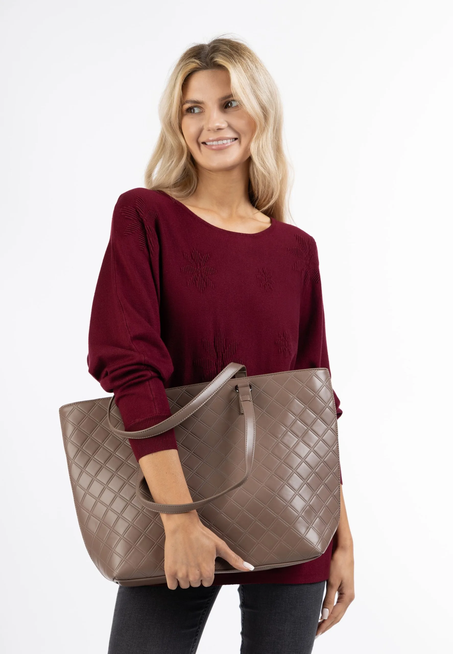 Usha Shoppers Shopper Dames Taupe 4 Usha Shoppers Shopper Dames Taupe - Afbeelding 2