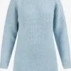 Fijngebreide Truien Trui Dames Lichtblauw