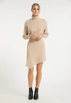 Gebreide Jurken Gebreide Jurk Dames Beige -Aanbiedingen Usha Winkel 24e8c8262fedf99dee4ffe3989ac9110