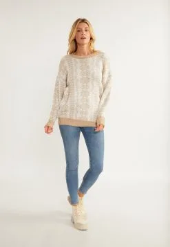 Fijngebreide Truien Trui Lynnea Dames Beige / Crème -Aanbiedingen Usha Winkel 292f43549cab978f3018a3bdf7099af0