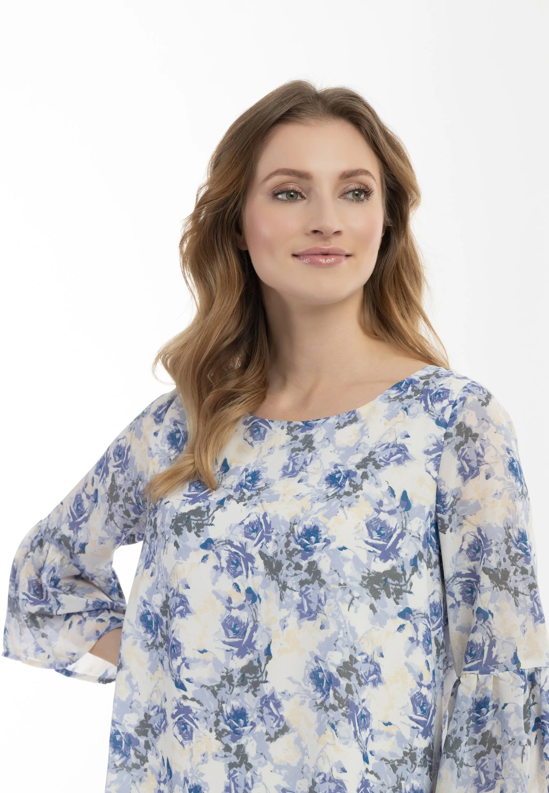 Usha Blouses Met Korte Mouw Blouse Dames Duifblauw / Lichtblauw 7 Usha Blouses Met Korte Mouw Blouse Dames Duifblauw / Lichtblauw - Afbeelding 5
