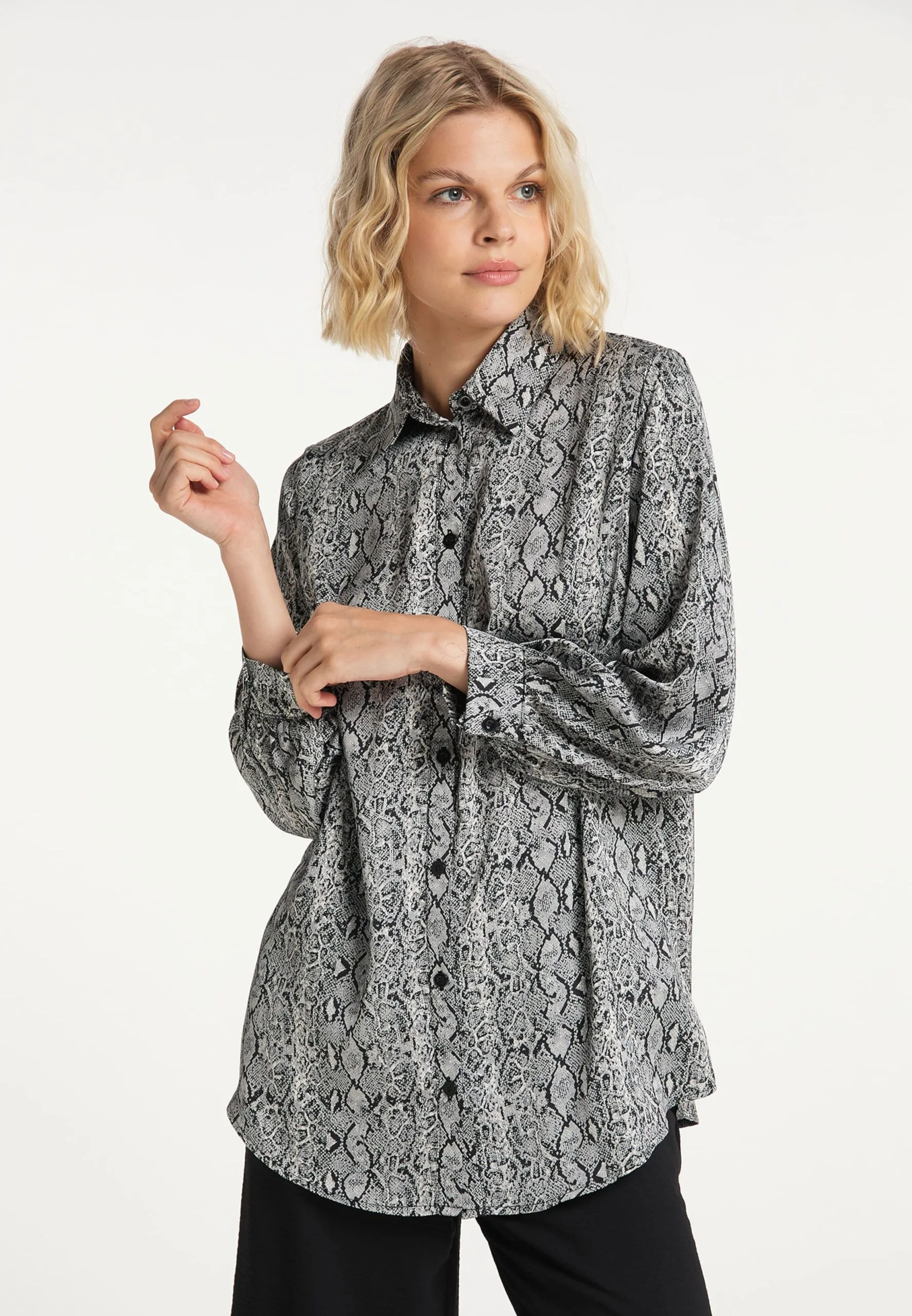 Usha Overhemden Blouse Dames Grijs / Stone Grey 4 Usha Overhemden Blouse Dames Grijs / Stone Grey - Afbeelding 2