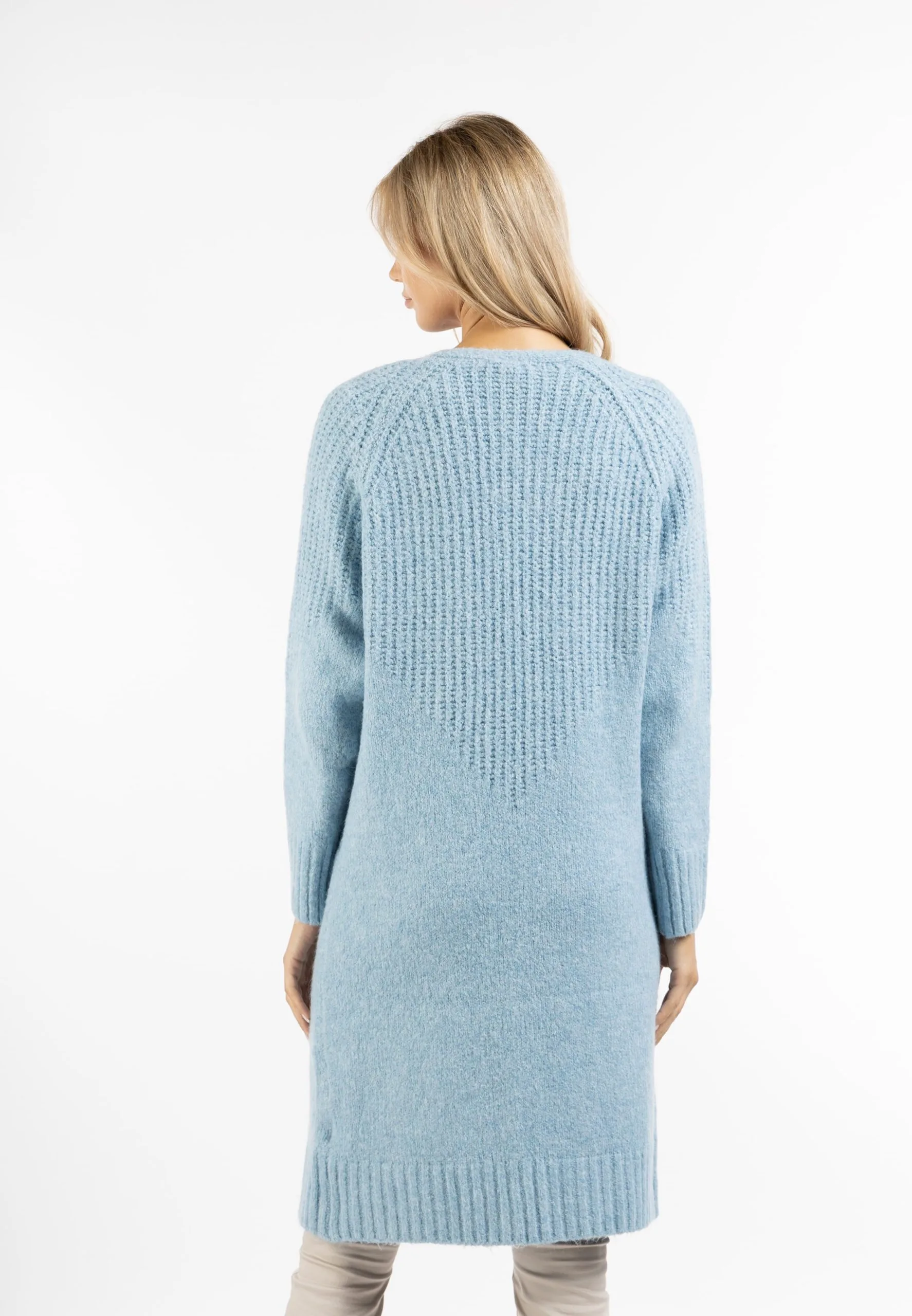 Vesten Gebreid Vest Dames Lichtblauw 5 Vesten Gebreid Vest Dames Lichtblauw - Afbeelding 3