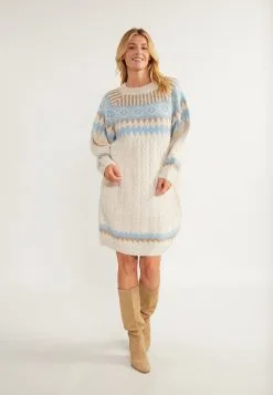 Gebreide Jurken Gebreide Jurk Lynnea Dames Crème -Aanbiedingen Usha Winkel 2f24507406c0d053f54e1f57a4e5fc23