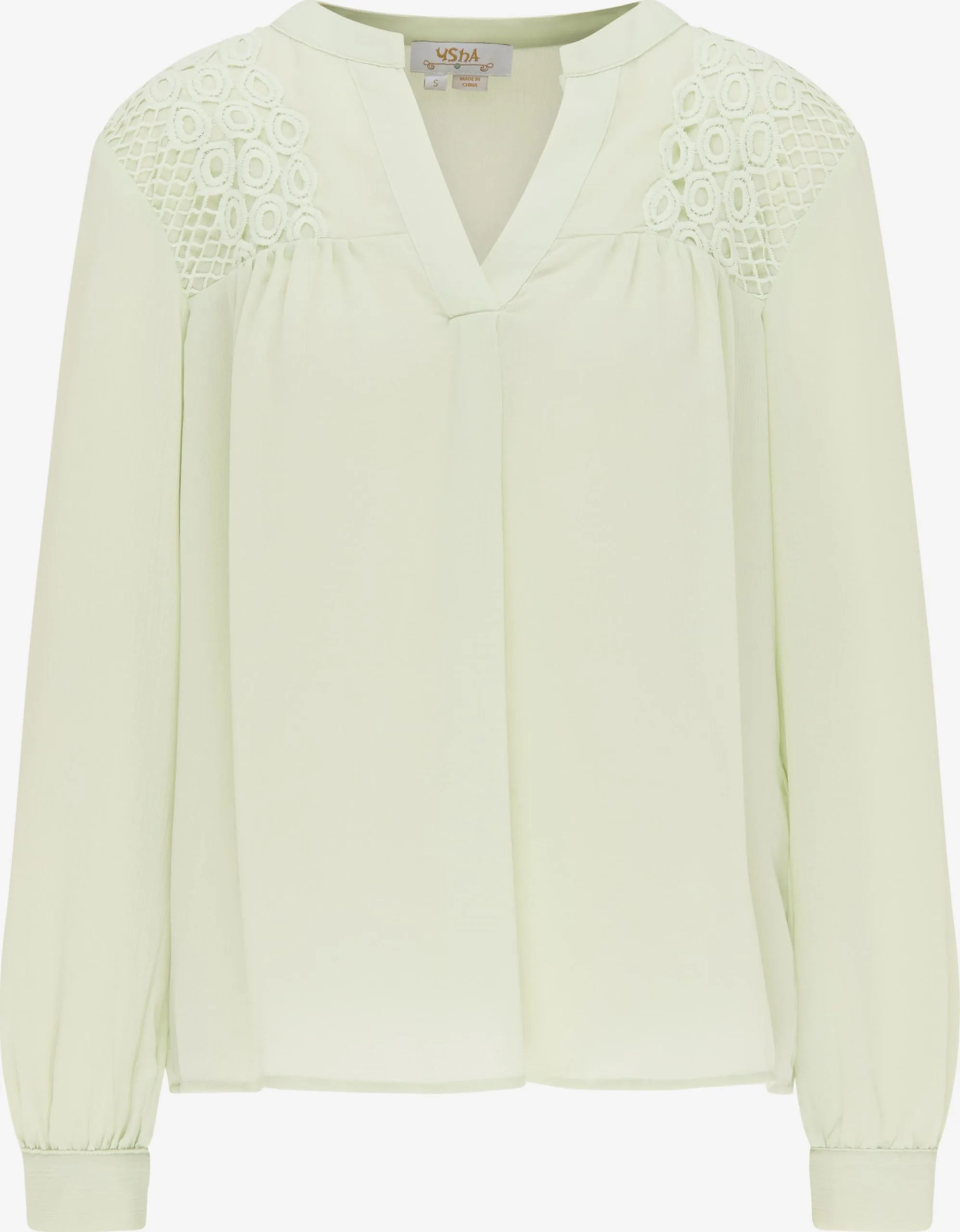 Kanten Blouses Blouse Dames Pastelgroen 3 Kanten Blouses Blouse Dames Pastelgroen