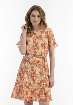 Usha Zomerjurken Zomerjurk Dames Oranje -Aanbiedingen Usha Winkel 3147847527599ec56619f30b0c77c640