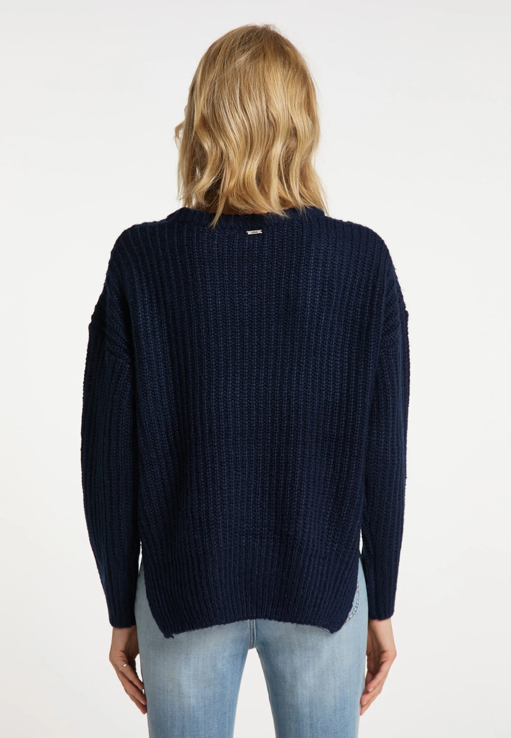 Fijngebreide Truien Trui Dames Donkerblauw 5 Fijngebreide Truien Trui Dames Donkerblauw - Afbeelding 3