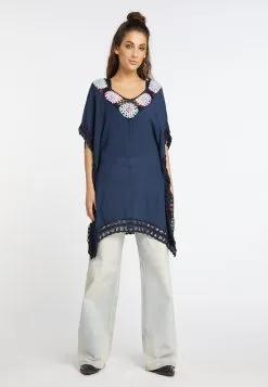 Ponchos & Kimonos Cape Rakata Dames Navy / Lichtblauw -Aanbiedingen Usha Winkel 33239e06107c188fea22ea6a9fdc1ab0