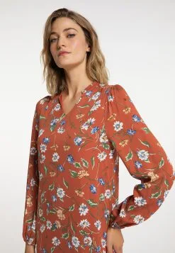 Usha Blousejurken Blousejurk Dames Roestrood -Aanbiedingen Usha Winkel 3398d3d3b26b293a9aaaa9d0b171458a