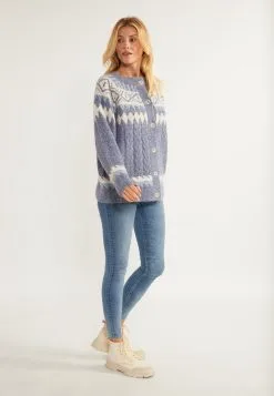 Vesten Gebreid Vest Lynnea Dames Duifblauw / Lichtblauw -Aanbiedingen Usha Winkel 3522ccc9fbd41a66424935e9883cc5d1