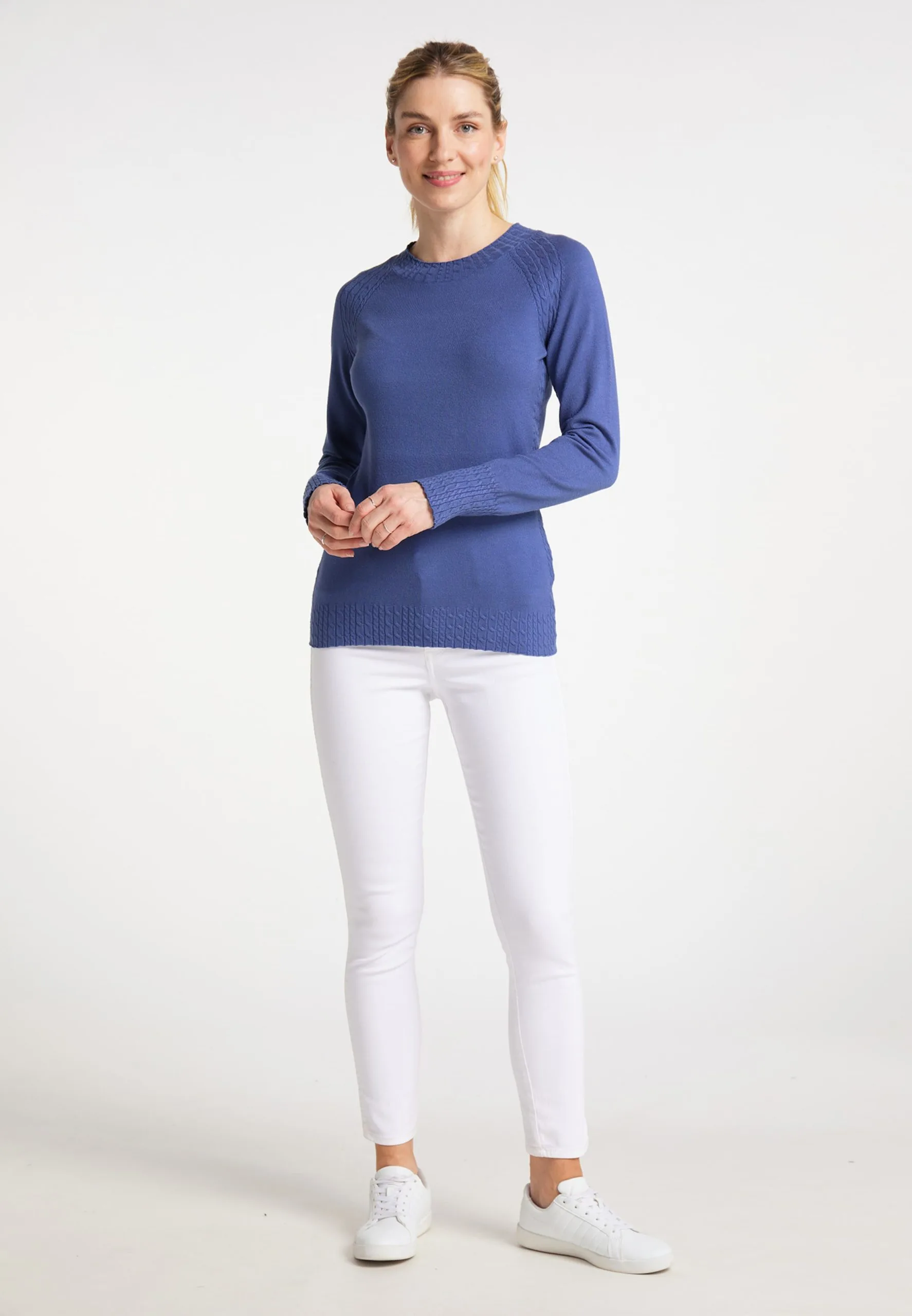 Fijngebreide Truien Trui Dames Blauw 6 Fijngebreide Truien Trui Dames Blauw - Afbeelding 4