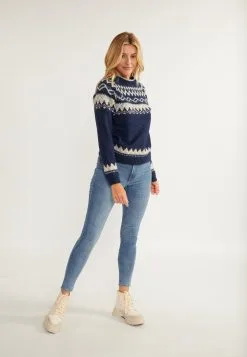 Fijngebreide Truien Trui Fenia Dames Navy -Aanbiedingen Usha Winkel 385b56c87887ed41bab732847c090d08