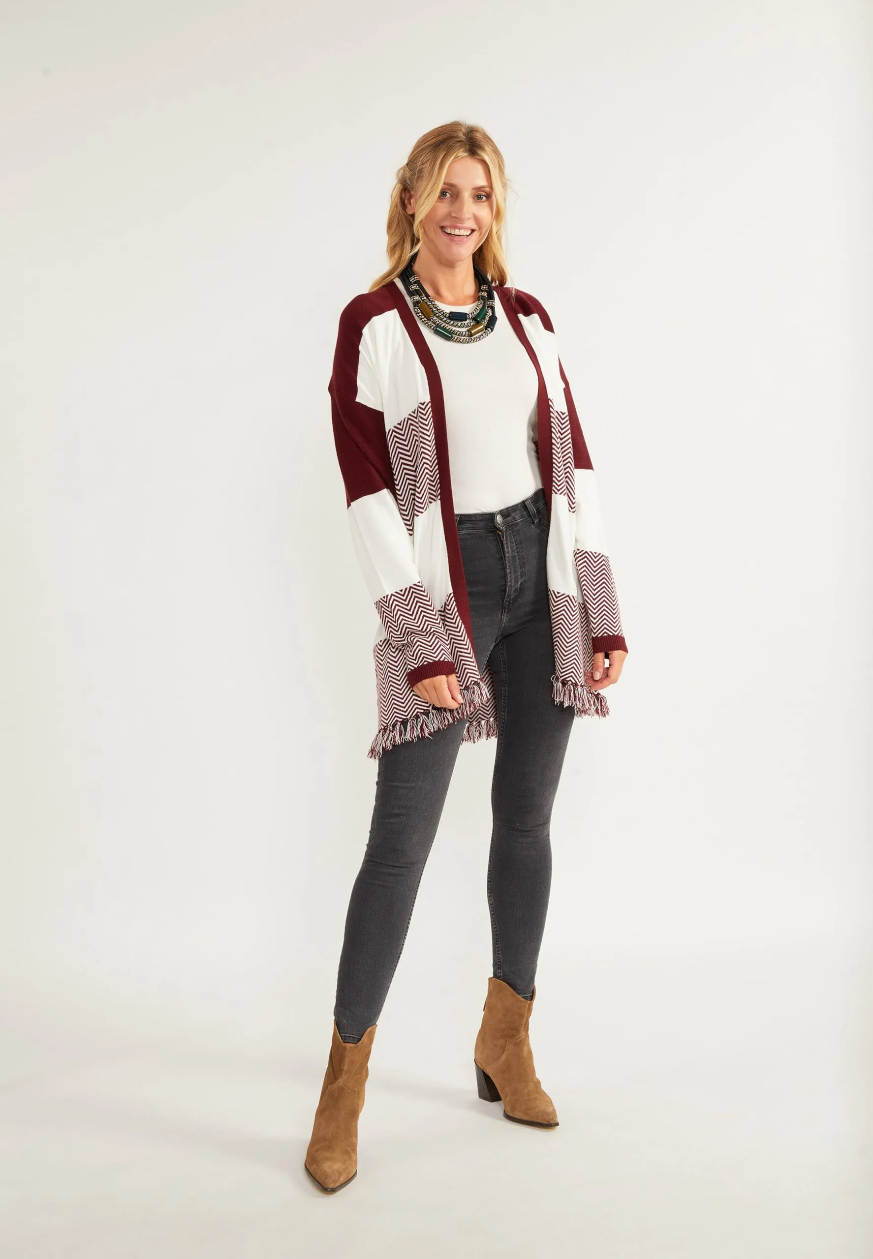 Vesten Gebreid Vest Carnea Dames Bordeaux 6 Vesten Gebreid Vest Carnea Dames Bordeaux - Afbeelding 4