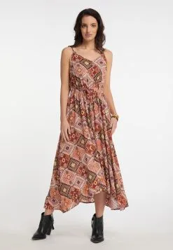 Zomerjurken Zomerjurk Dames Roestrood -Aanbiedingen Usha Winkel 3a1783a897d7a4d755ef2c96461c045a