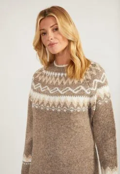 Gebreide Jurken Gebreide Jurk Fenia Dames Lichtbruin -Aanbiedingen Usha Winkel 3a7ae03685365417e9d83834b6441ccc