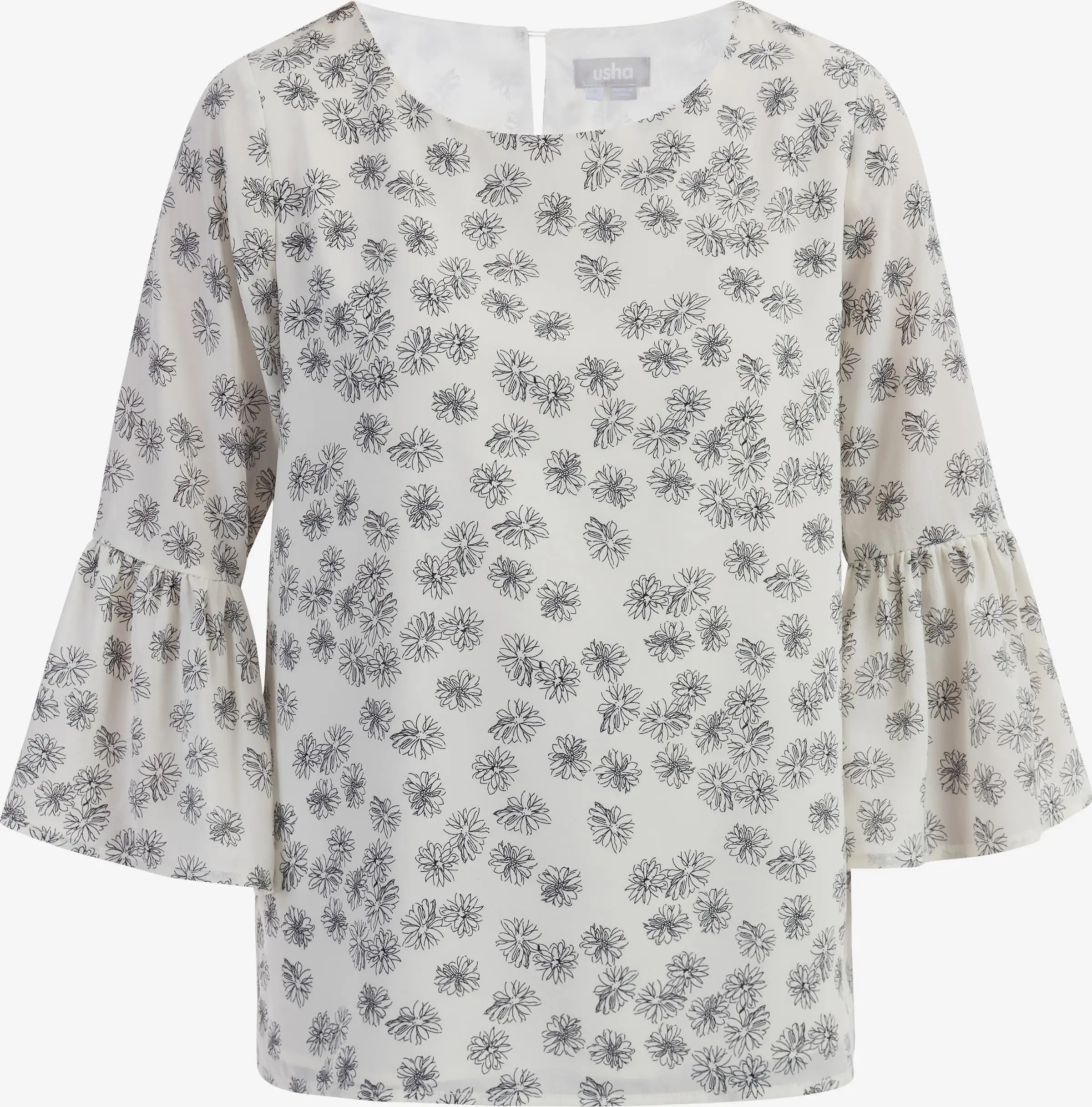 Usha Blouses Met Korte Mouw Blouse Dames Wolwit 2 Usha Blouses Met Korte Mouw Blouse Dames Wolwit