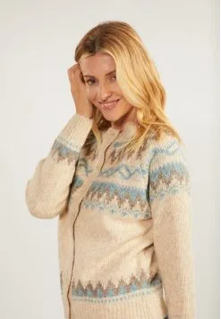 Vesten Gebreid Vest Dames Beige / Crème -Aanbiedingen Usha Winkel 48113fe0d5bc24a6fa22790e4cf9b5ce