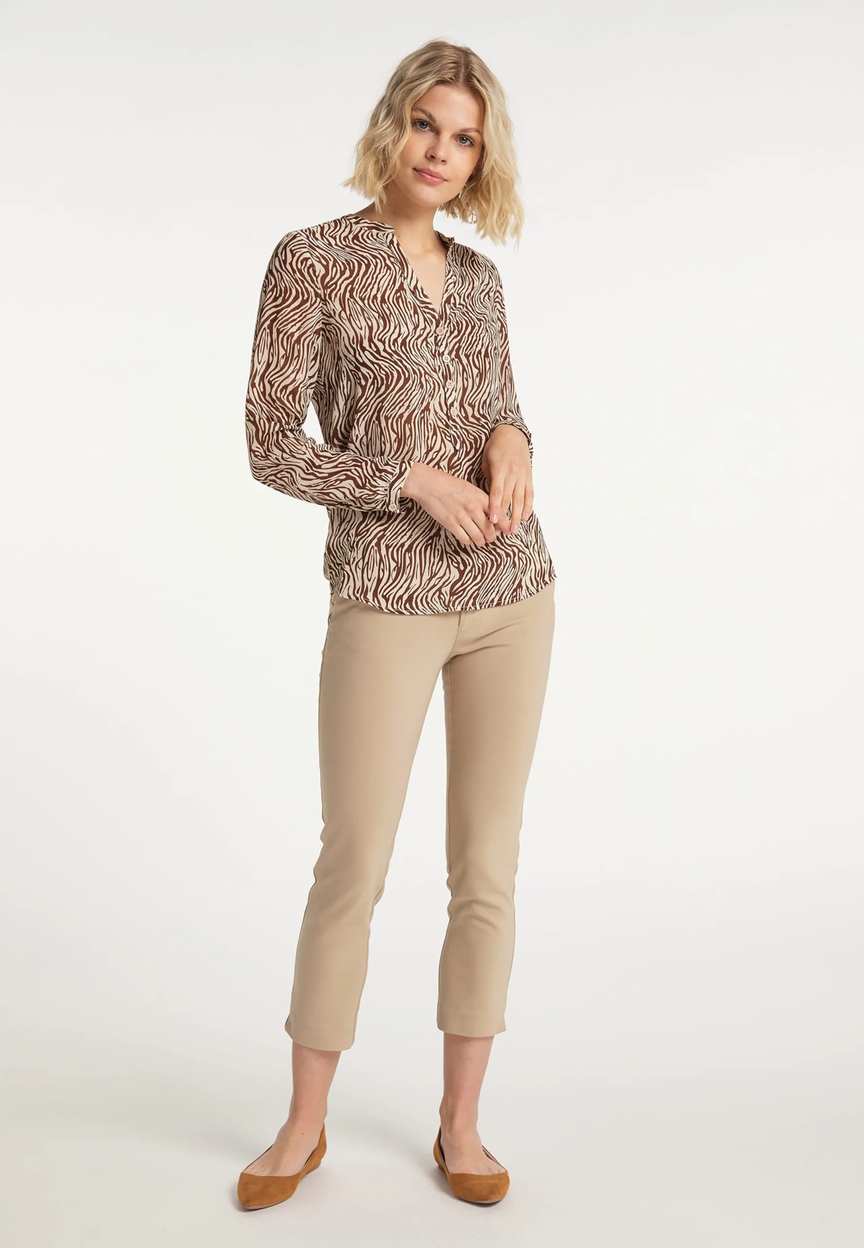 Usha Blouses & Tunieken Blouse Dames Beige / Mokka 5 Usha Blouses & Tunieken Blouse Dames Beige / Mokka - Afbeelding 4