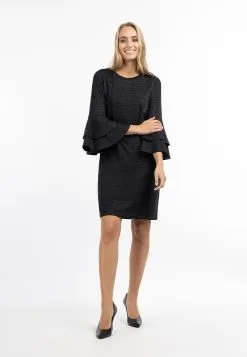 Usha Jerseyjurken Jurk Dames Zwart -Aanbiedingen Usha Winkel 4909e5b7f5942670861352adb3b5c9da