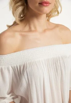 Blouses Met Korte Mouw Blouse Dames Offwhite -Aanbiedingen Usha Winkel 4a20caea35e3583e1751dcdc97cb6393