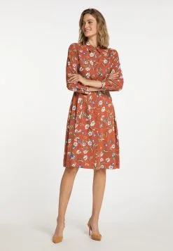 Usha Blousejurken Blousejurk Dames Donkeroranje -Aanbiedingen Usha Winkel 4b4f21871dd2e2a703e712d7048c77bf