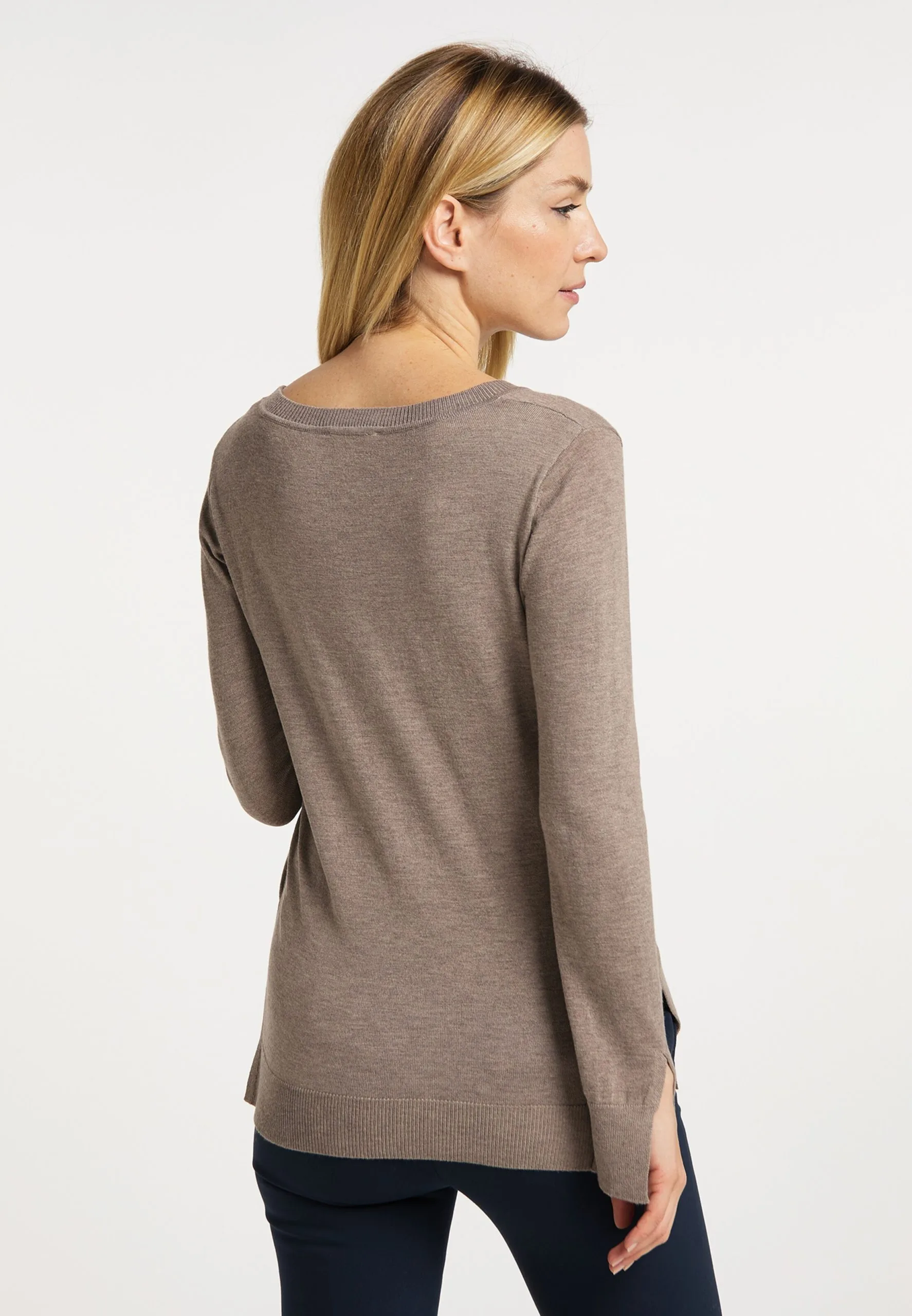 Usha Basic Truien Trui Dames Taupe 5 Usha Basic Truien Trui Dames Taupe - Afbeelding 3