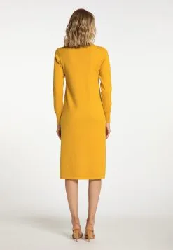Usha Gebreide Jurken Gebreide Jurk Dames Goudgeel -Aanbiedingen Usha Winkel 4e25264327510d2226c732f362663d3e