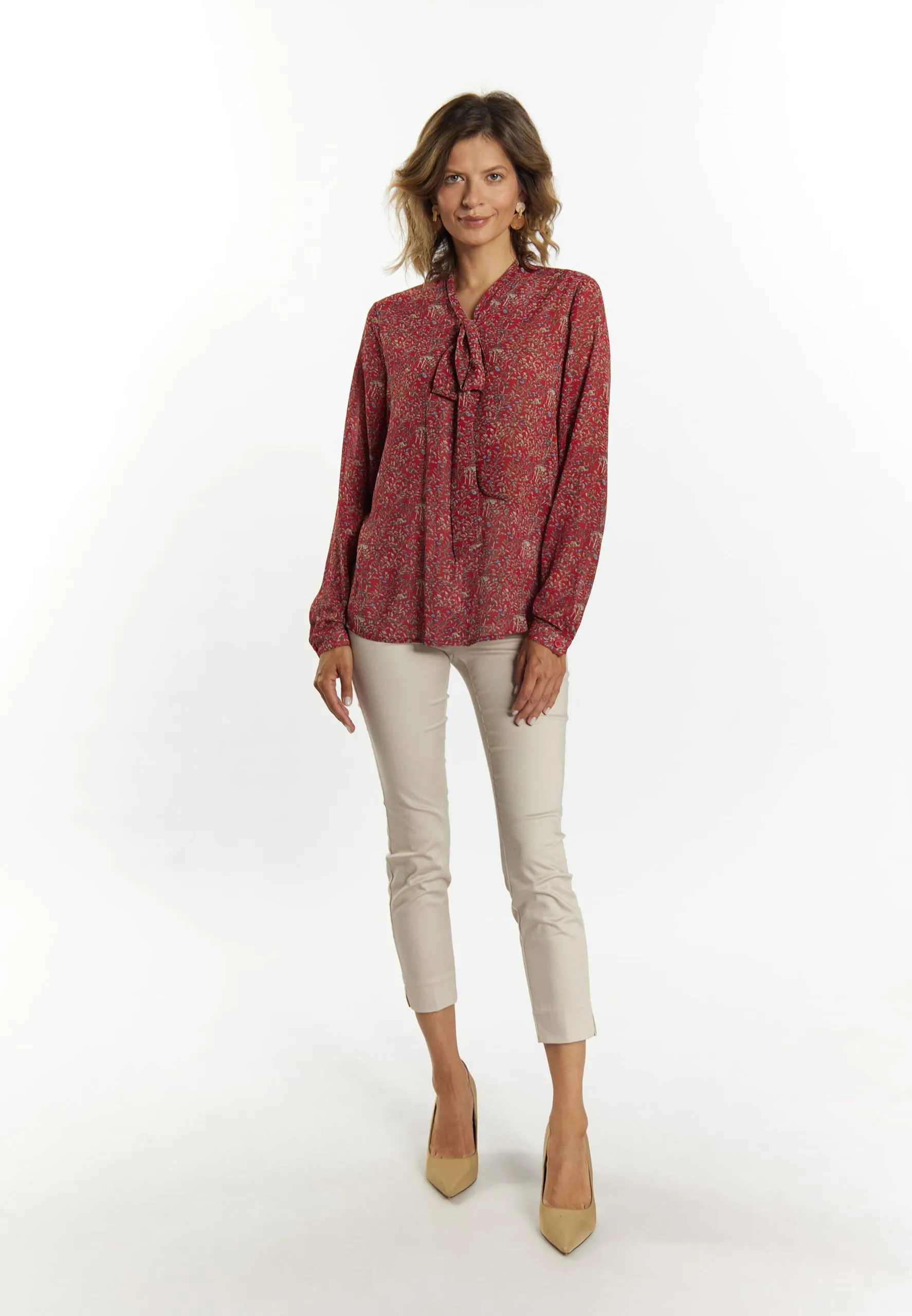 Usha Blouses & Tunieken Blouse Dames Rood 6 Usha Blouses & Tunieken Blouse Dames Rood - Afbeelding 4