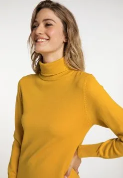 Usha Gebreide Jurken Gebreide Jurk Dames Goudgeel -Aanbiedingen Usha Winkel 54bbde2533f32a6f7864aa1df514f54f