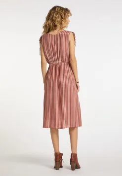 Midi Jurken Jurk Dames Roestrood -Aanbiedingen Usha Winkel 57b399d961c15bafd96926830e89c52e