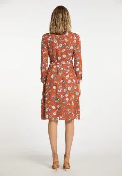 Usha Blousejurken Blousejurk Dames Donkeroranje -Aanbiedingen Usha Winkel 5a6187656f97751824deb4f34ae9a96a