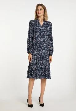 Usha Blousejurken Blousejurk Dames Donkerblauw -Aanbiedingen Usha Winkel 5c21612f6a9f54de2bc3ff3b4ea68756