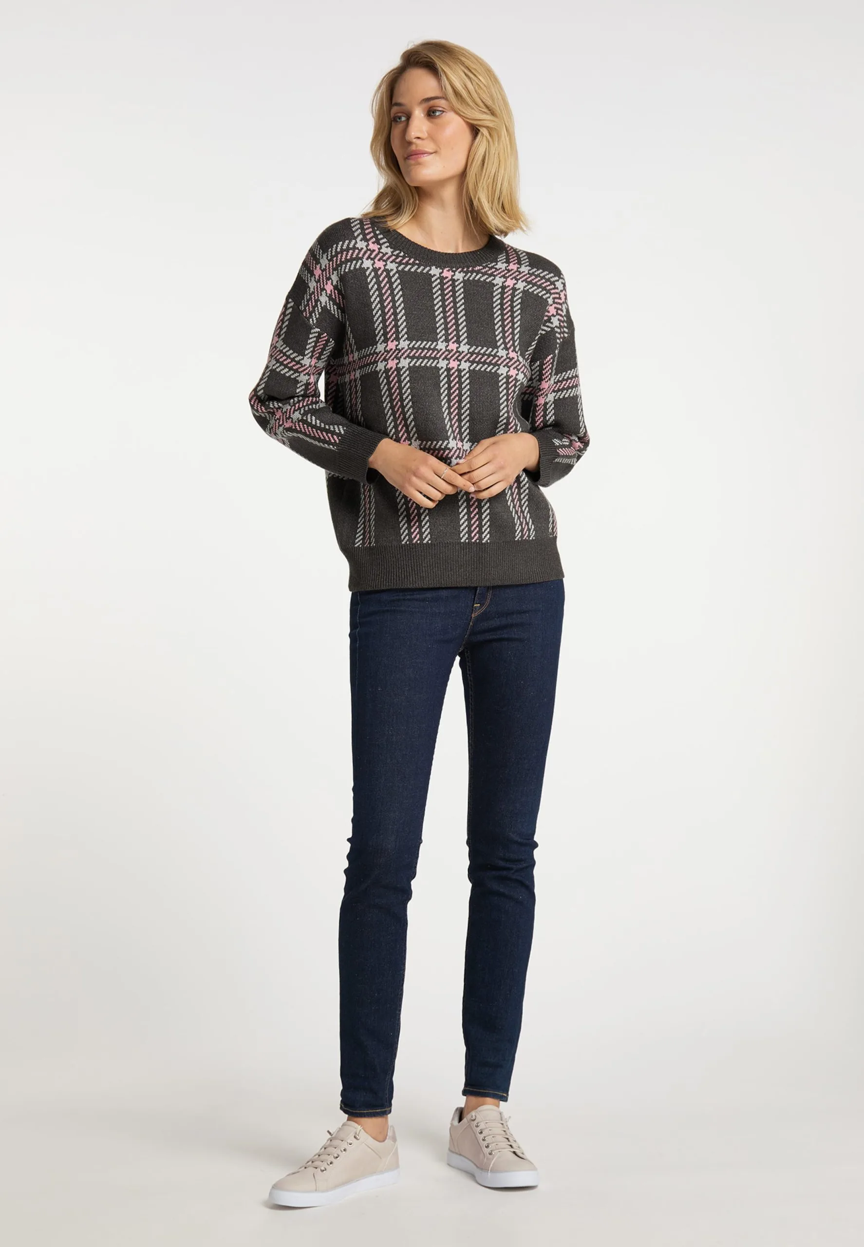 Fijngebreide Truien Trui Dames Antraciet / Lichtgrijs 6 Fijngebreide Truien Trui Dames Antraciet / Lichtgrijs - Afbeelding 4